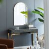 Arched Accent Mirror With Metal Frame For Bathroom, Bedroom, Entryway Wall - Gold - Image 10