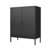 Kitchen Buffet Server Table Accent Sideboard Cupboard Server Buffet Console Table With Doors Cabinet - Black - Image 7