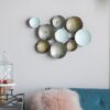 Contemporary Metal Wall Decor Accent - Golden / White - Image 5