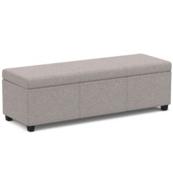 Avalon - Extra Large Storage Ottoman Bench - Cloud Gray