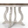 Havanna - 5 Piece Wide Contemporary Round Dining Table With Off White Fabric Chairs (Set of 5) - Vintage Walnut - Image 3