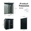 Tc53Bl Outdoor Metal Storage Shed Transparent Plate - Black - Image 9