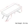 Chanelle - Mid Century Ottoman Bench - Platinum - Image 2