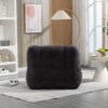 Fluffy Bean Bag Chair, Comfortable Bean Bag For Adults And Children, Super Soft Lazy Sofa Chair With Memory Foam And Ottoman, Indoor Modern Focus Bean Bag Chair For Living Room, Bedroom, Apartment - Black - Image 7