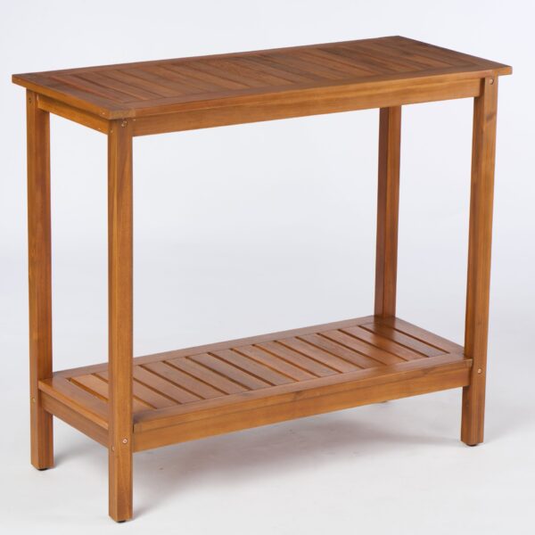Workstation For Garden Balcony Garage, Acacia Console Potting Table - Light Brown