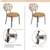 3 Pieces Of Luxury Outdoor Wicker Furniture Patio Bistro Style Table And Chair Combination, Weather Resistant PE Wicker Weave, Suitable For Garden - Black / Natural - Image 5