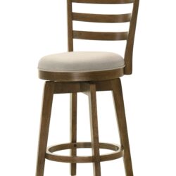 Joplin - Ladder Back Counter Height Swivel Chair With Upholstered Seat - Walnut