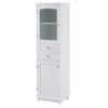 Tall Bathroom Storage Cabinet With Glass Doors, Free-Standing, Two Drawers, And Adjustable Shelves, MDF Board, Painted Perfect For Displaying Your Favorite Items - White - Image 12