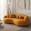 Drake - Japandi Style Curvy Sofa - Yellow - Image 4