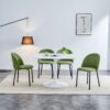 5 Pieces Dining Set, Table Metal Leg Mid-Century Dining Table For 4 - 6 People With MDF Table Top, Pedestal Dining Table, End Table Leisure Coffee Table - Army Green - Image 5