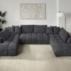 Chosen - Sectional Sofa With Toss Pillows With 2 Chaises - Gray - Image 15