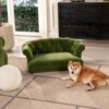 Kiki - Chesterfield Dog Sofa Bed, Medium - Olive Green - Image 7