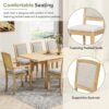 Topmax - Rustic Extendable Dining Table Set With Removable Leaf, 6 Upholstered Armless Dining Chairs And 2 Padded Arm Chairs, 9 Pieces - Natural - Image 7