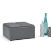 Avalon - Square Coffee Table Storage Ottoman - Stone Gray - Image 10