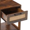 15.75" Rattan End Table With Drawer, Modern Nightstand, Side Table For Living Room, Bedroom - Rustic Brown - Image 14