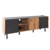 Mid Century TV Stand With 3 Cabinets, Media Console Table For Tvs Up To 70'', Entertainment Center With Storage For Living Room - Black / Brown - Image 12