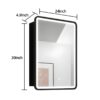 24X30" Led Black Framed Wall Mount Medicine Cabinet With Mirror Anti - Fog Function 3 Colors With Light - Black - Image 6