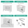 Bathroom Vanity Base Only, Solid Wood Frame And MDF Boards - White - Image 7