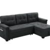 Kinsley - Sleeper Sectional Sofa Chaise With USB Charger And Tablet Pocket - Dark Gray - Image 5