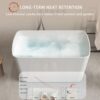 49'' Acrylic Freestanding Soaking Bathtub, Square-Shape Japanese Soaking Hot Tub, Sit-In Design With Chrome Overflow And Drain For Express Delivery 23Amazing-49 (W1920P179228) - Glossy White - Image 3
