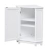 Bathroom Cabinet Triangle Corner Storage Cabinet With Adjustable Shelf Modern Style - White - Image 18