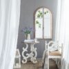 Arch Wood Wall Mirror - Brown Antique White - Image 3