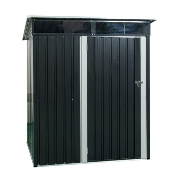 Tc53Bl Outdoor Metal Storage Shed Transparent Plate - Black