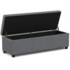 Avalon - Extra Large Storage Ottoman Bench - Stone Gray - Image 3