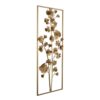 Metal Tree Wall Decor, Vertical Rectangular Flower Wall Accent - Gold - Image 3