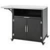 Versatile Outdoor Cabinet With Folding & Expandable Work Surfaces, Ample Storage Space, And Lockable Wheels - Matte Black - Image 17