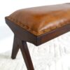 Chad - Mid-Century Modern Leather Bench - Brown / Tan - Image 3
