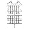 2 Pack Metal Garden Trellis Rustproof Trellis For Climbing Plants Outdoor Flower Support - Black - Image 11