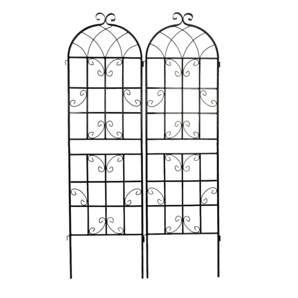 2 Pack Metal Garden Trellis Rustproof Trellis For Climbing Plants Outdoor Flower Support - Black