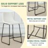 (Set of 2) Modern Minimalist Style Material Bar Stools, Suitable For Kitchen, Bar And Modern Home Design - White - Image 10
