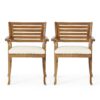 Outdoor Dining Set With Coffee Table And 2 Chairs - Teak - Image 4