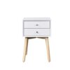 Modern Side Table With 2 Drawer, Mid-Century Storage Cabinet For Bedroom - White - Image 3