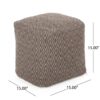 Amuleto - Hand Loomed Cotton Pouf - Dark Gray / Brown - Image 3