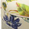 Yolanda - Tropical Floral Round Upholstered Accent Ottoman - Beige / Ivory - Image 6