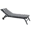 Outdoor Lounge Chairs (Set of 2), Cushion Replacement Patio Funiture Seat Cushion Chaise Lounge Cushion - Black / White - Image 10