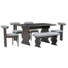 6 Piece Dining Set, Mid-Century Modern Table Set For 6 Persons With 4 Chairs And Bench, Padded Seats And Backrest - Espresso - Image 8