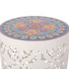 Airy - Outdoor Side Table With Lace Cut Design And Metal Frame - White - Image 4