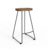 Amberly - Saddle Bar Stool (Set of 2) - Natural / Black - Image 3