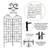 2 Pack Metal Garden Rustproof Trellis For Climbing Plants Outdoor Flower Support - Black - Image 5