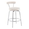Rhonda - Contemporary Counter Stool (Set of 2) - Chrome / Cream - Image 2