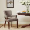 Arm Dining Chair With Nail Head Detailing - Brown / Espresso - Image 2