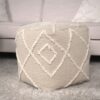 Merloh - Square Pouf Ottoman Floor Cushion - Ivory - Image 2