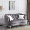 Charming Traditional Loveseat - Gray - Image 4