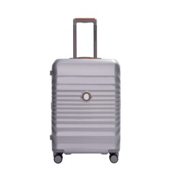 24" Luggage Lightweight Suitcase Tsa Lock USB Port Luggage Wheel Lock Artificial Leather Top Handle Spinner Wheels - Silver