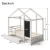 Twin House Bed With Blackboard And Drawers, 2 Assembly Options - White - Image 26