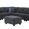 Cooper - 7 Piece Reversible L-Shape Sectional Sofa & Comfort Ottoman And Cupholder - Stone Gray - Image 7
